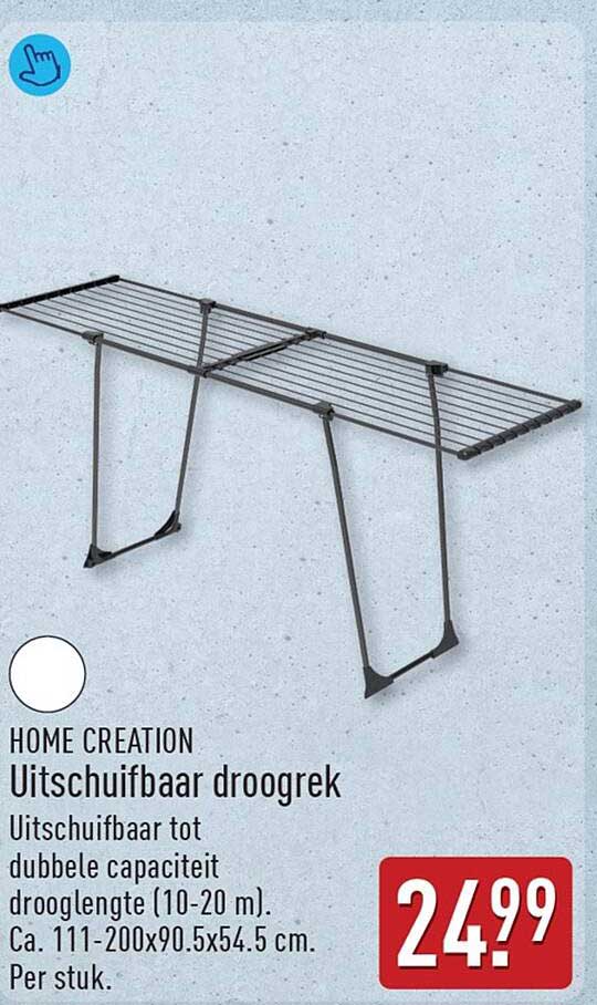 HOME CREATION Uitschuifbaar droogrek