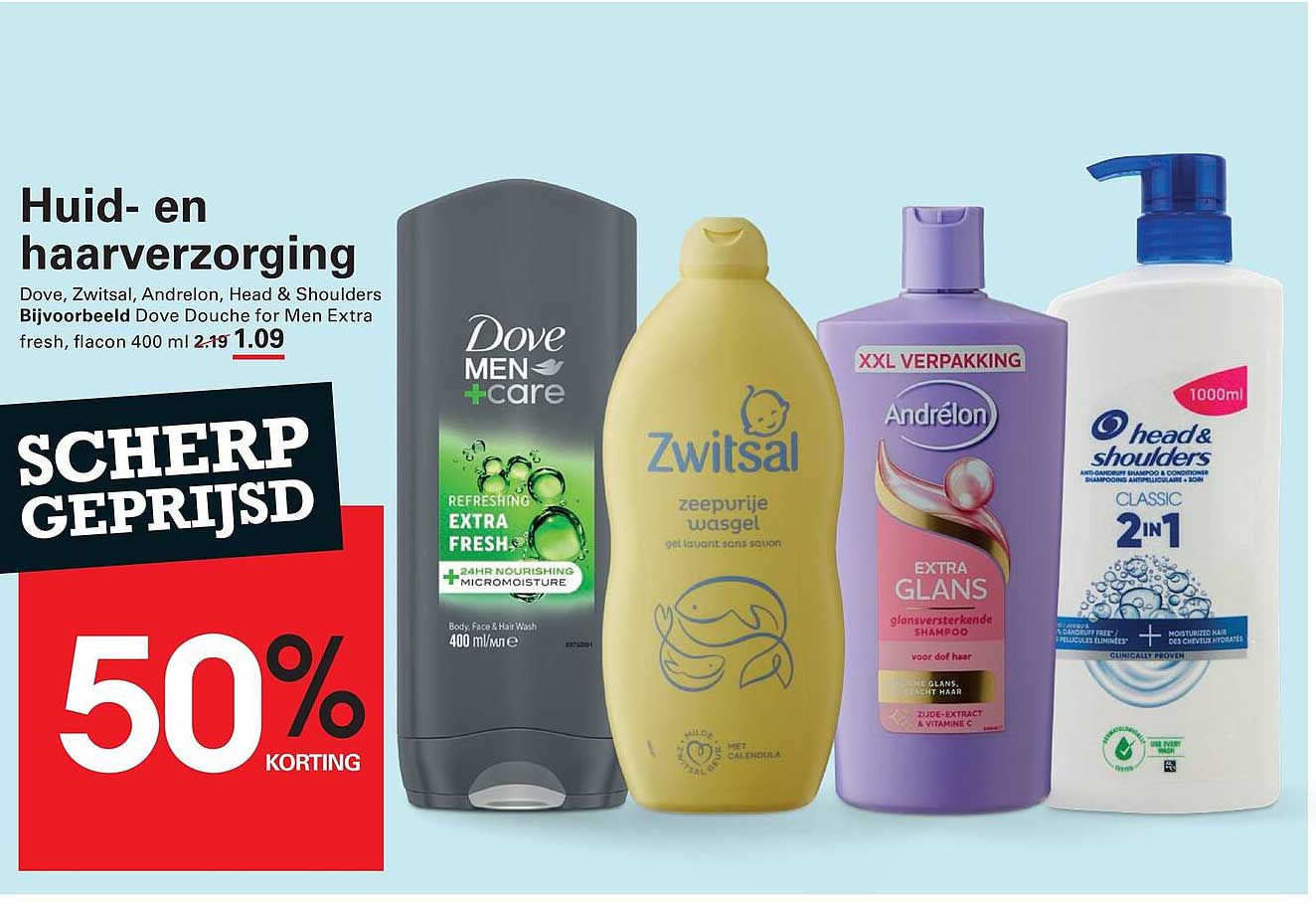 Huid- en haarverzorging 50% korting