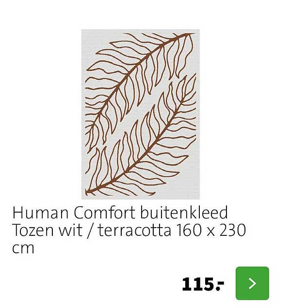 Human Comfort buitenkleed Tozen wit / terracotta 160 x 230 cm