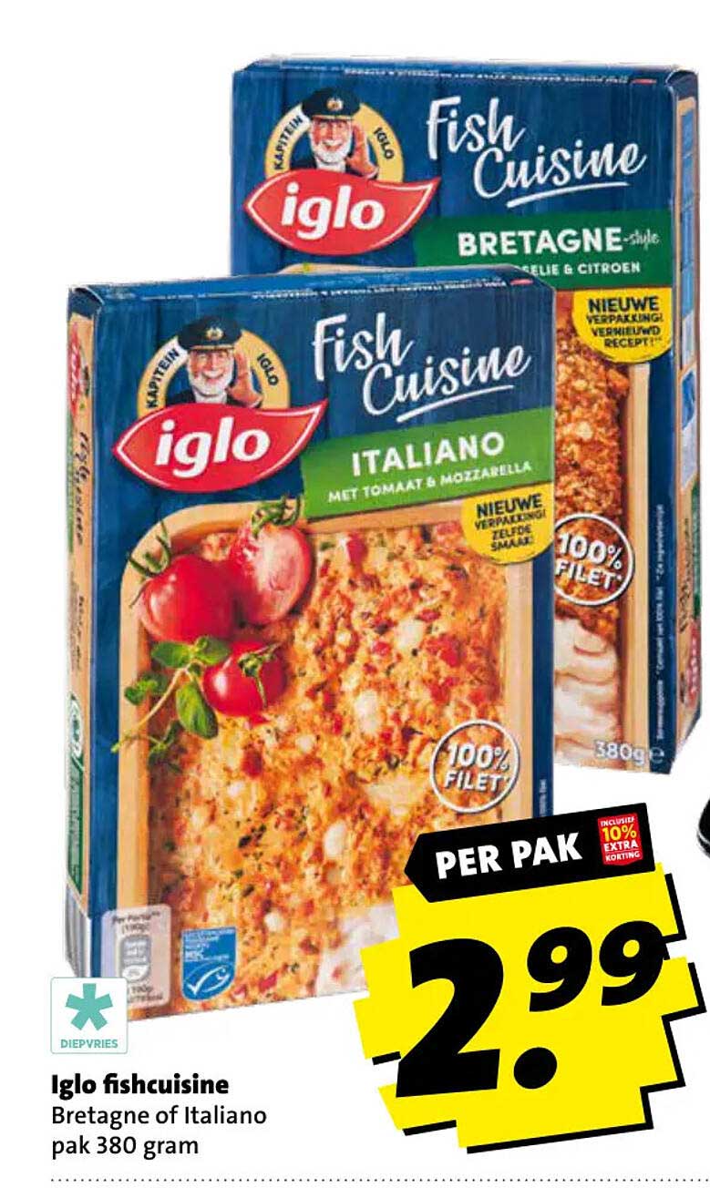 Iglo fishcuisine Bretagne of Italiano pak 380 gram