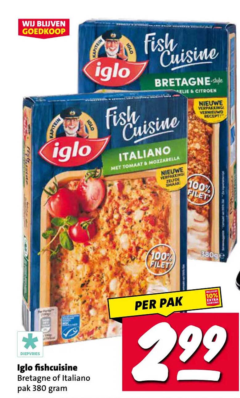 Iglo fishcuisine Bretagne of Italiano pak 380 gram