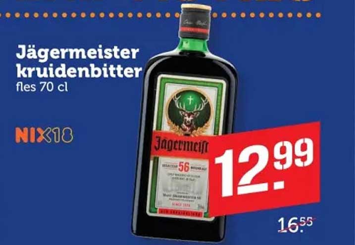 Jägermeister kruidenbitter fles 70 cl NIX18