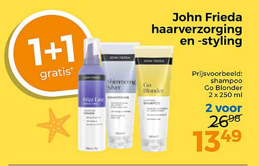 John Frieda haarverzorging en-styling 1+1 gratis