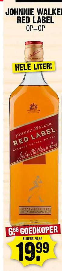 JOHNNIE WALKER RED LABEL OP=OP HELE LITER!