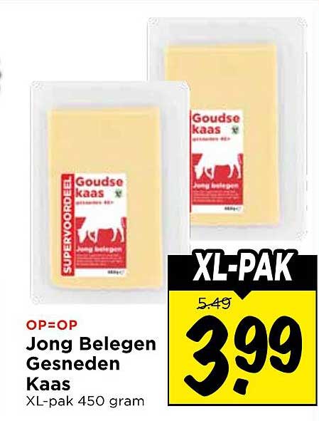Jong Belegen Gesneden Kaas XL-pak 450 gram XL-PAK