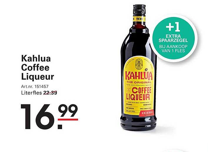 Kahlua Coffee Liqueur +1 EXTRA SPAARZEGEL BIJ AANKOOP VAN 1 FLES