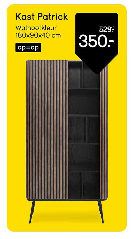 Kast Patrick Walnootkleur 180x90x40 cm op=op