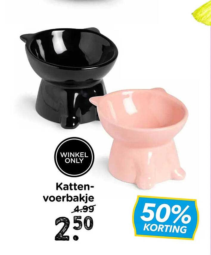 Katten-voerbakje 50% KORTING
