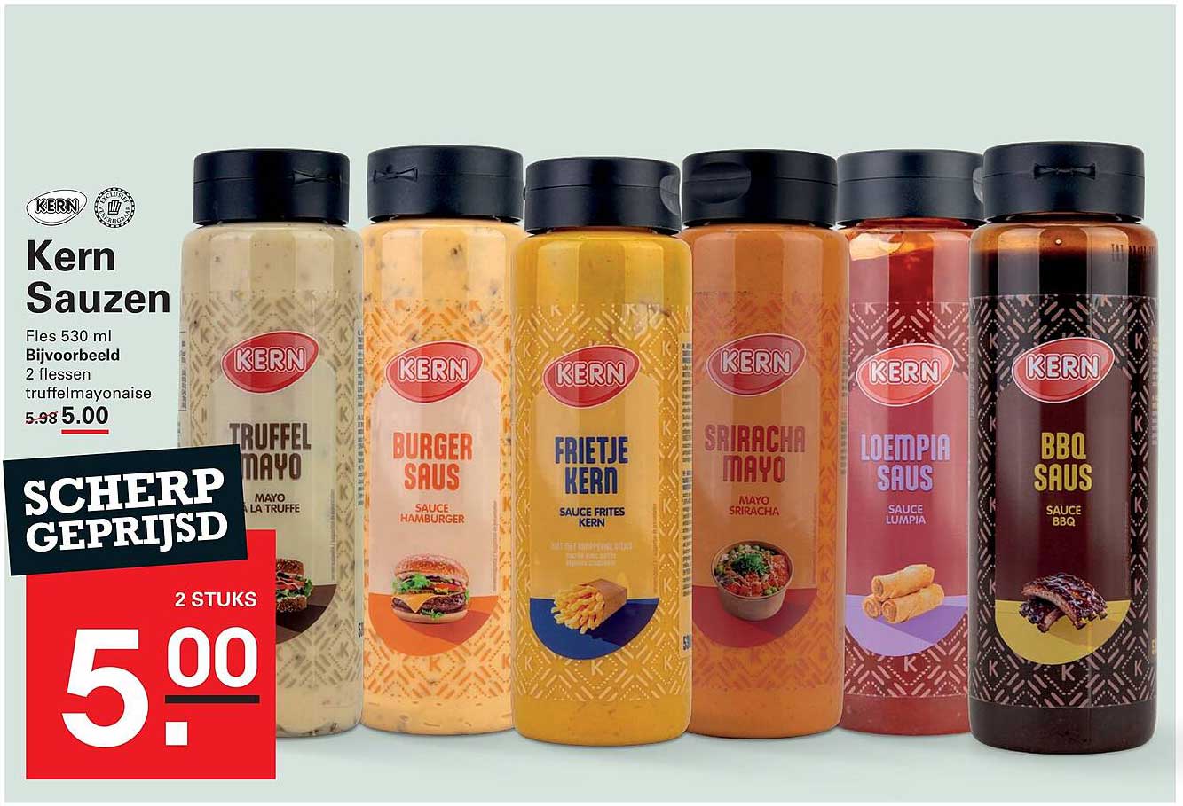 Kern Sauzen Fles 530 ml bijvoorbeeld 2 flessen truffelmayonaise SCHERP GEPRIJSD