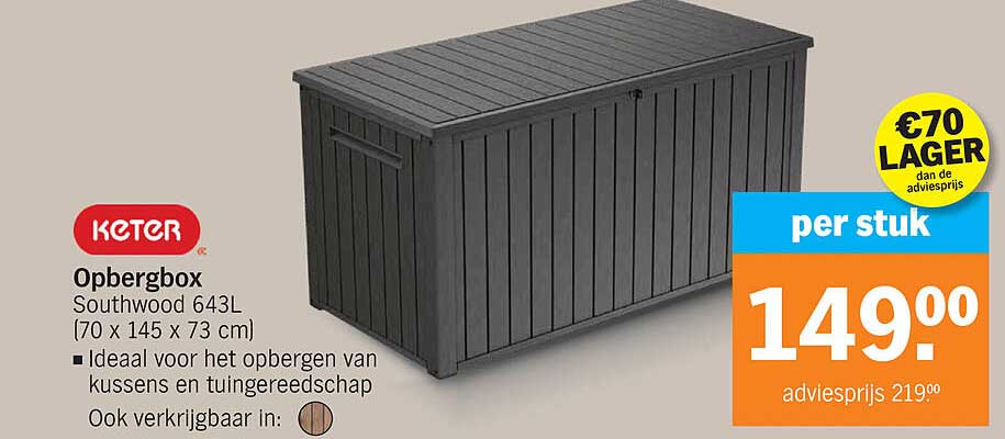 Keter Opbergbox Southwood 643L (70 x 145 x 73 cm)