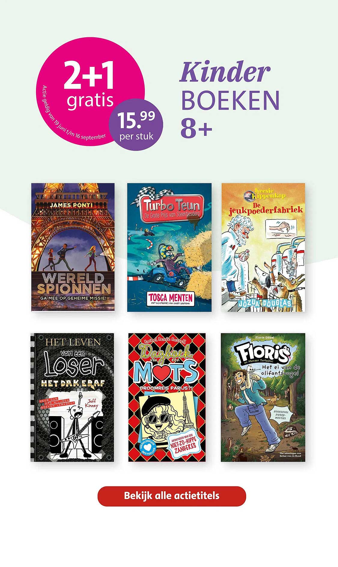 Kinder BOEKEN 8+ 2+1 gratis