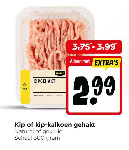 Kip of kip-kalkoen gehakt