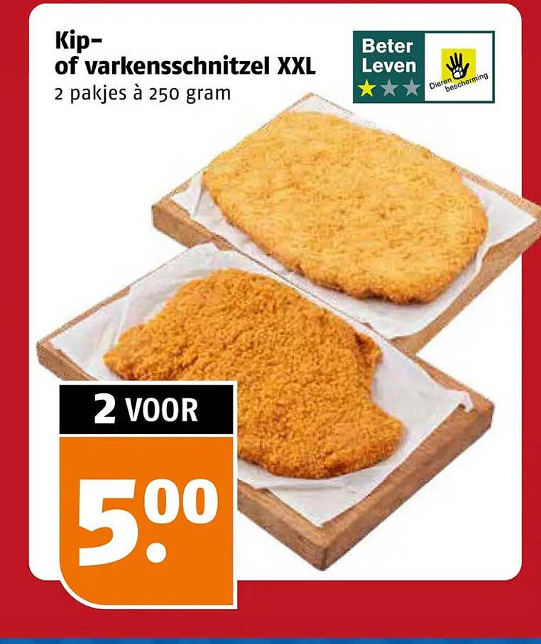 Kip- of varkensschnitzel XXL