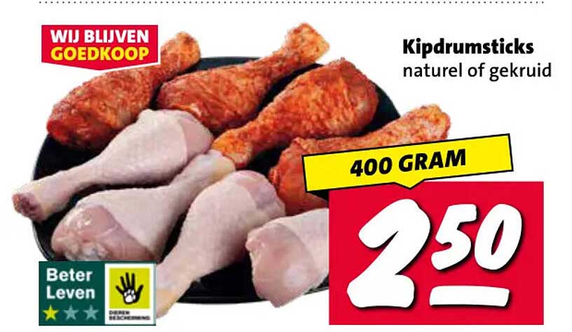 Kipdrumsticks naturel of gekruid