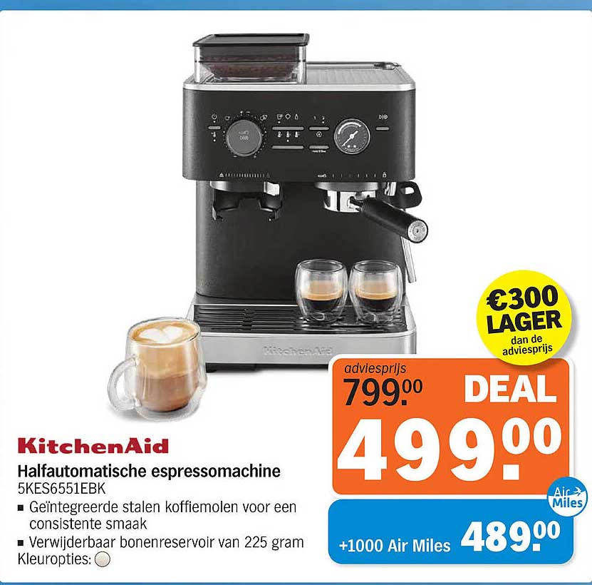 KitchenAid Halfautomatische espressomachine 5KES6551EBK