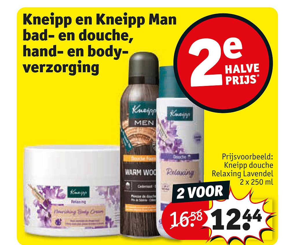 Kneipp en Kneipp Man bad- en douche, hand- en bodyverzorging 2e halve prijs