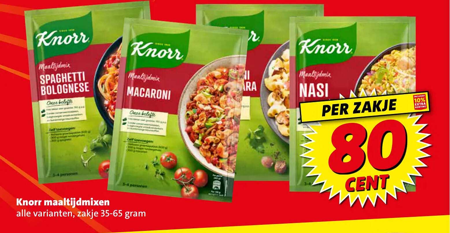 Knorr maaltijdmixen alle varianten, zakje 35-65 gram
