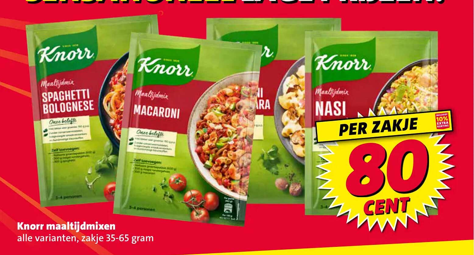 Knorr maaltijdmixen alle varianten, zakje 35-65 gram PER ZAKJE