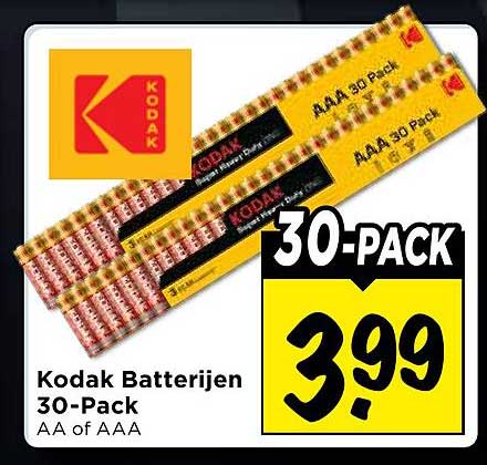 Kodak Batterijen 30-Pack AA of AAA