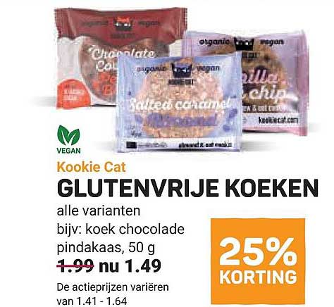 Kookie Cat GLUTENVRIJE KOEKEN 25% KORTING