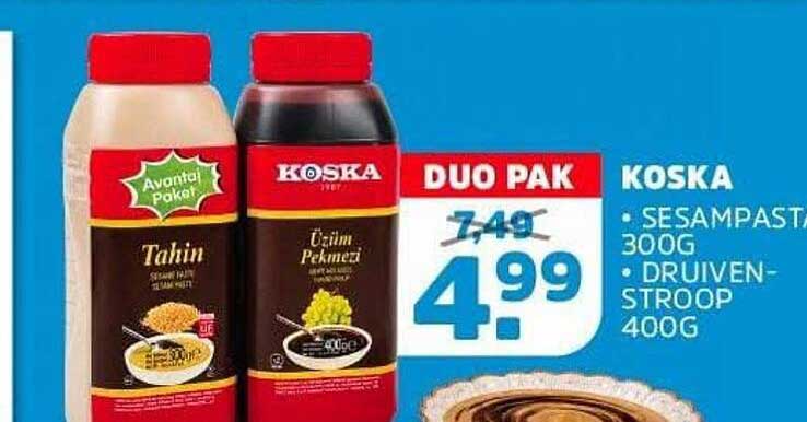 KOSKA SESAMPASTA 300G DRUIVEN-STROOP 400G DUO PAK
