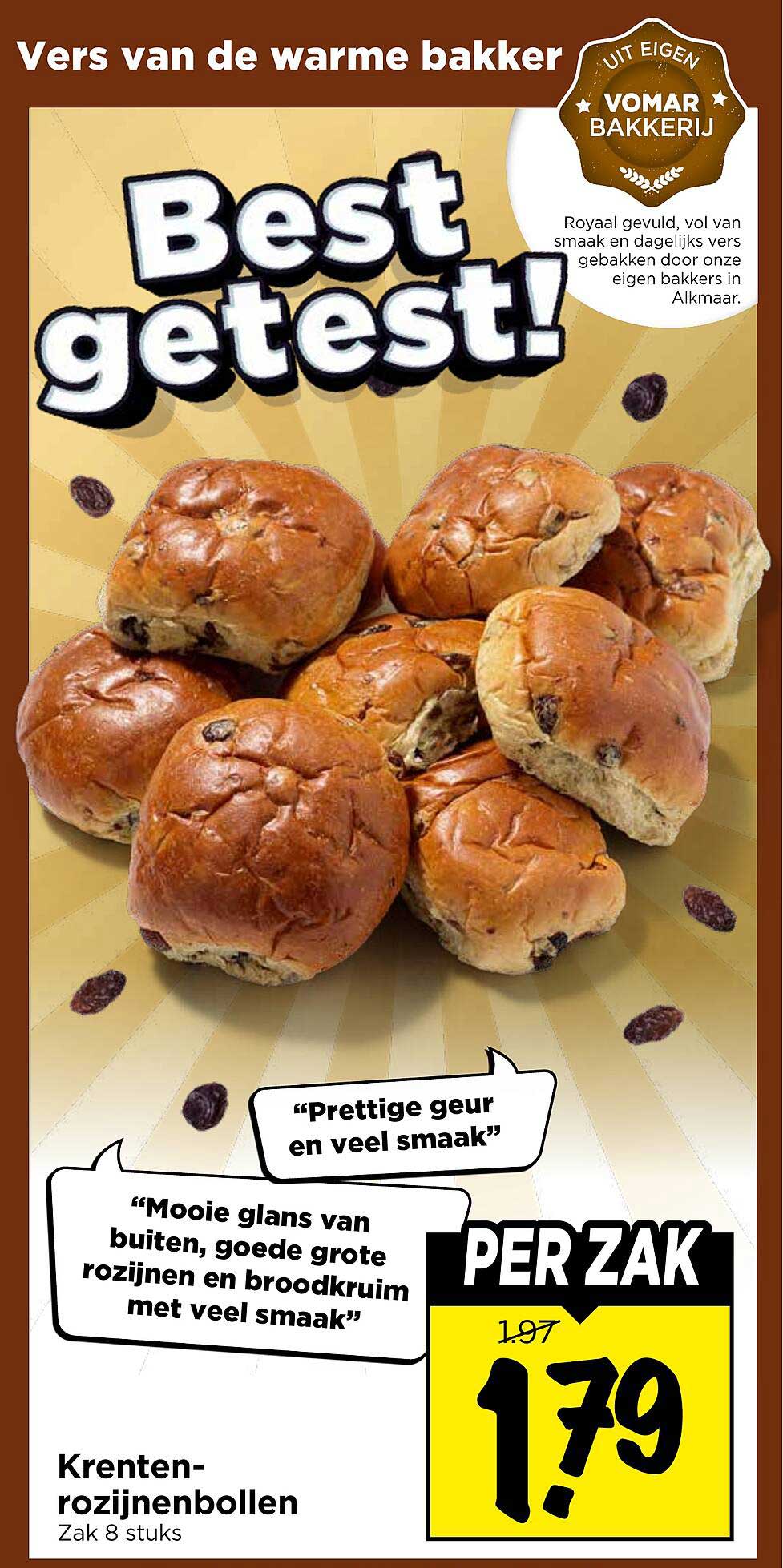 Krenten-rozijnenbollen Zak 8 stuks