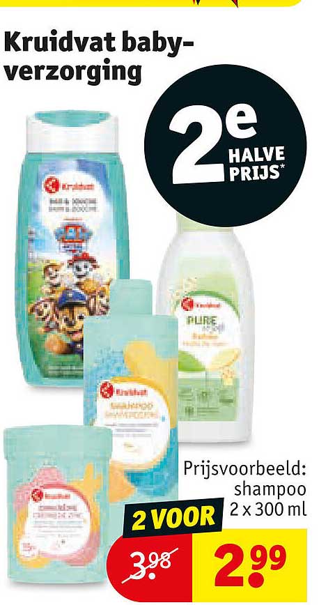 Kruidvat baby-verzorging 2e halve prijs