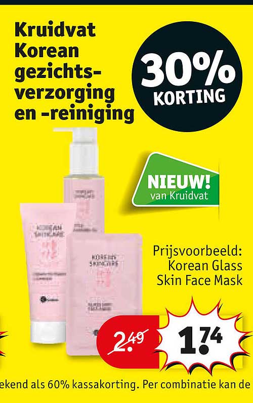 Kruidvat Korean gezichts-verzorging en -reiniging 30% KORTING