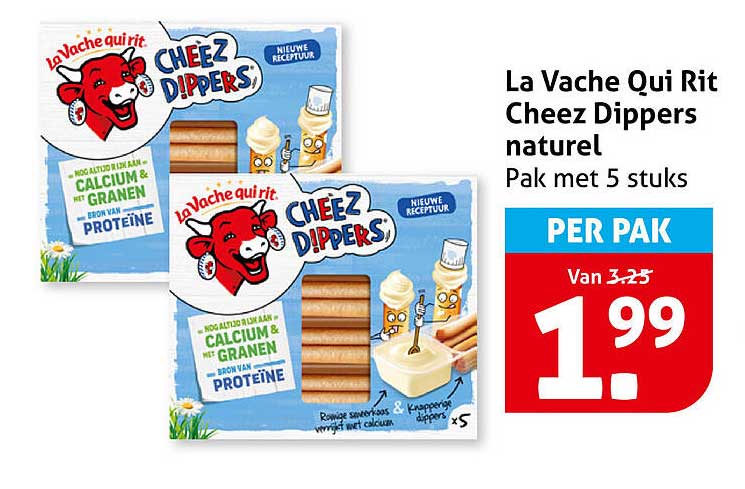 La Vache Qui Rit Cheez Dippers naturel Pak met 5 stuks