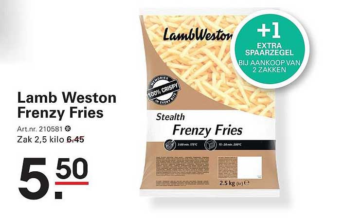 Lamb Weston Frenzy Fries +1 extra spaarzegel bij aankoop van 2 zakken