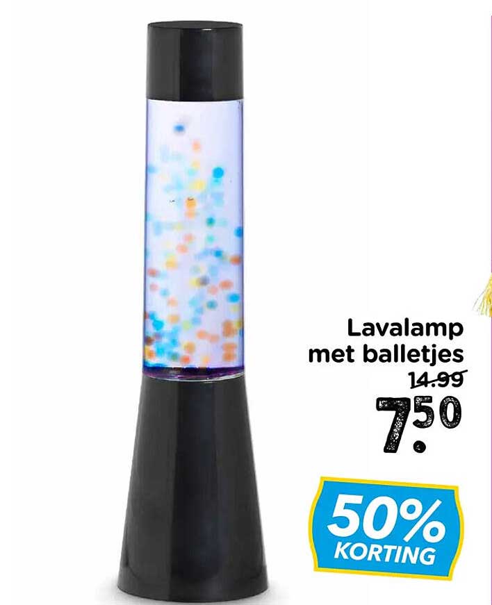 Lavalamp met balletjes 50% korting