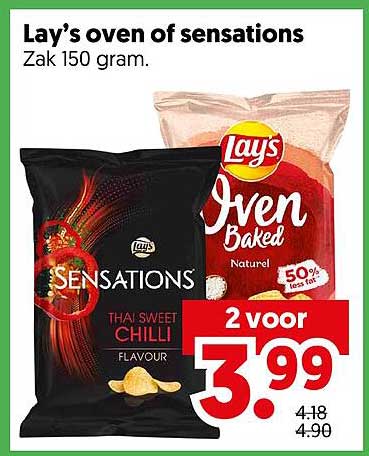 Lay’s oven of sensations Zak 150 gram 2 voor