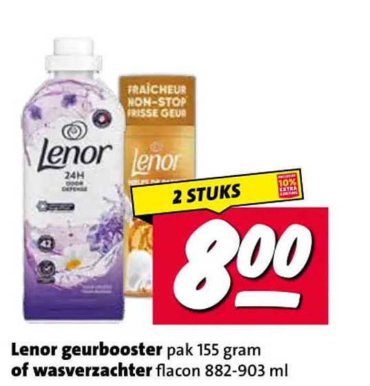 Lenor geurbooster pak 155 gram of wasverzachter flacon 882-903 ml 2 STUKS