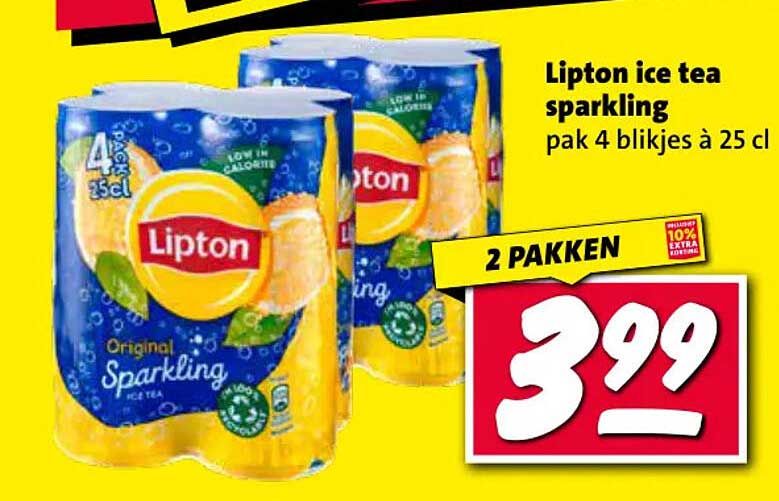 Lipton ice tea sparkling pak 4 blikjes à 25 cl 2 pakken