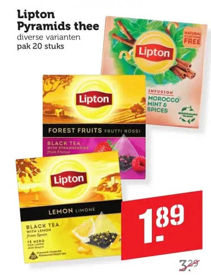 Lipton Pyramids thee diverse varianten pak 20 stuks