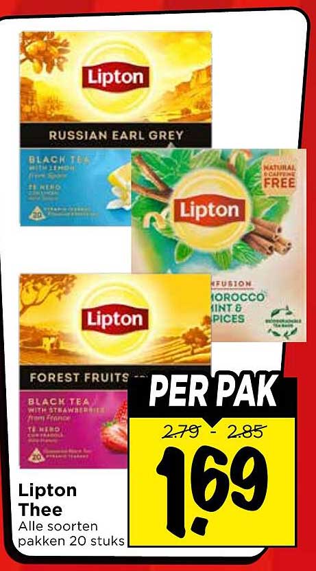 Lipton Thee Alle soorten pakken 20 stuks PER PAK