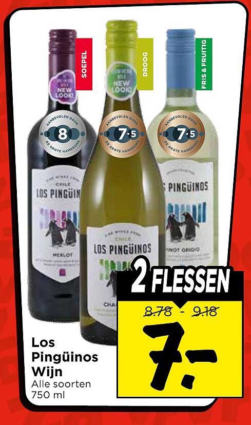 Los Pingüinos Wijn Alle soorten 750 ml 2 flessen