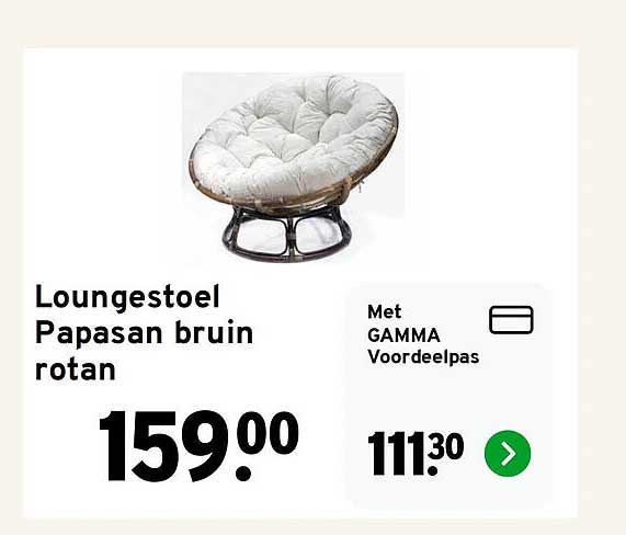 Lounestoel Papasan bruin rotan