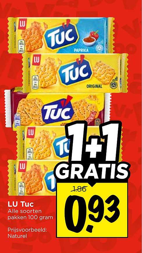 LU Tuc Alle soorten pakken 100 gram 1+1 gratis