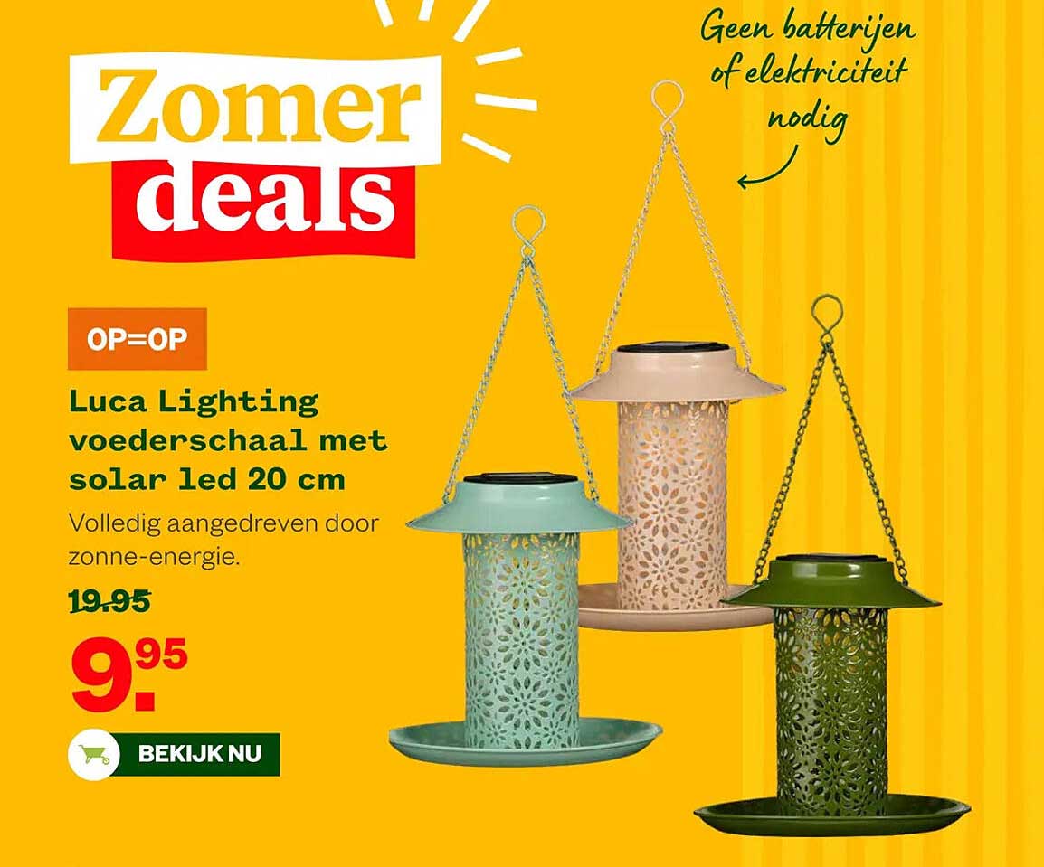 Luca Lighting voederschaal met solar led 20 cm