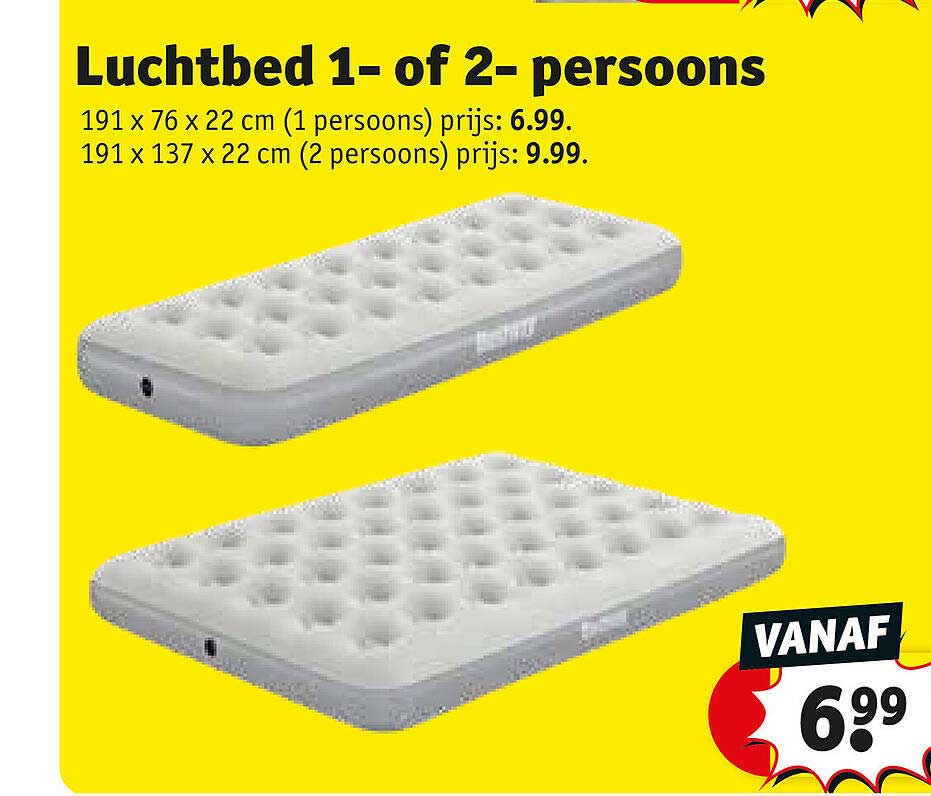 Luchtbed 1- of 2-persoons