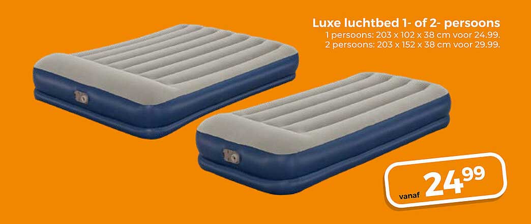 Luxe luchtbed 1- of 2-persoons