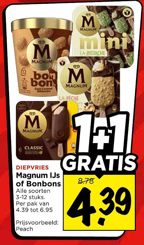 Magnum IJs of Bonbons 1+1 GRATIS