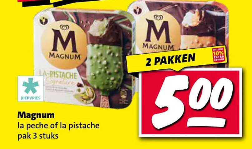 Magnum la peche of la pistache pak 3 stuks 2 PAKKEN