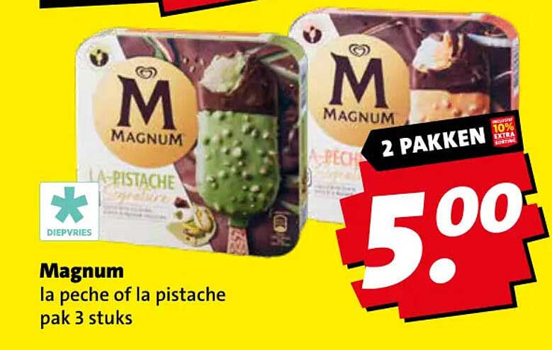 Magnum la peche of la pistache pak 3 stuks 2 pakken