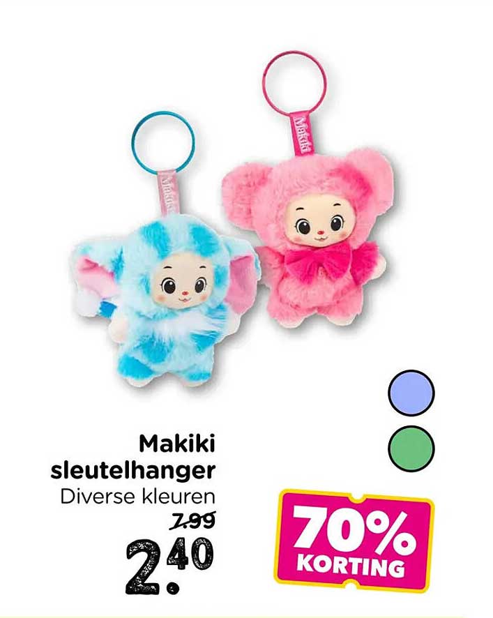 Makiki sleutelhanger Diverse kleuren 70% KORTING