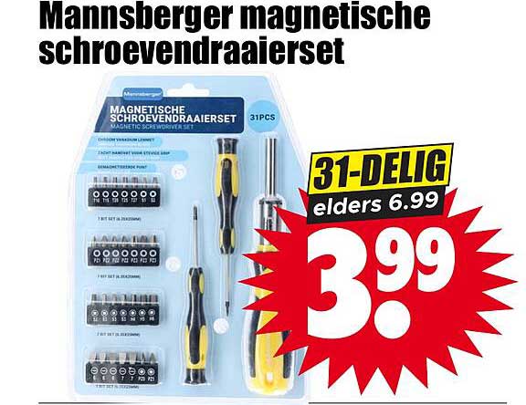 Mannsberger magnetische schroevendraaierset 31-DELIG elders 6.99
