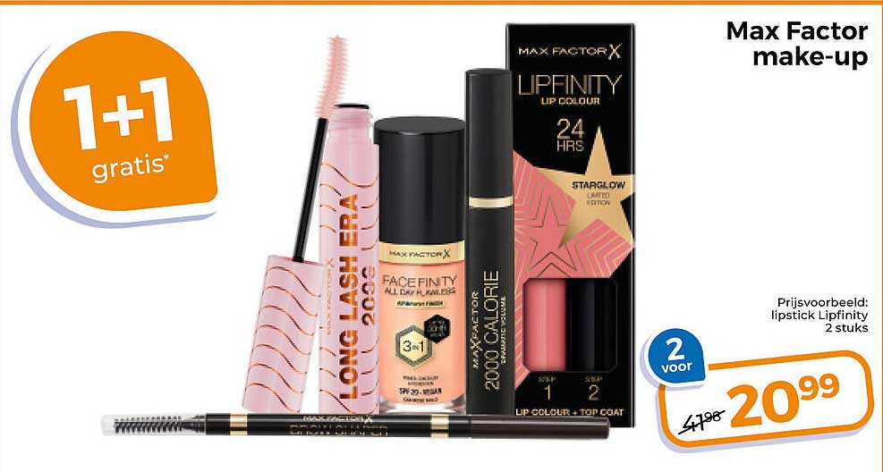 Max Factor make-up 1+1 gratis