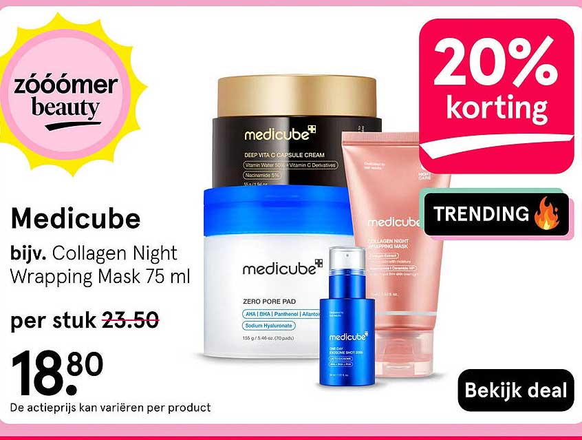 Medicube bijv. Collagen Night Wrapping Mask 75 ml 20% korting
