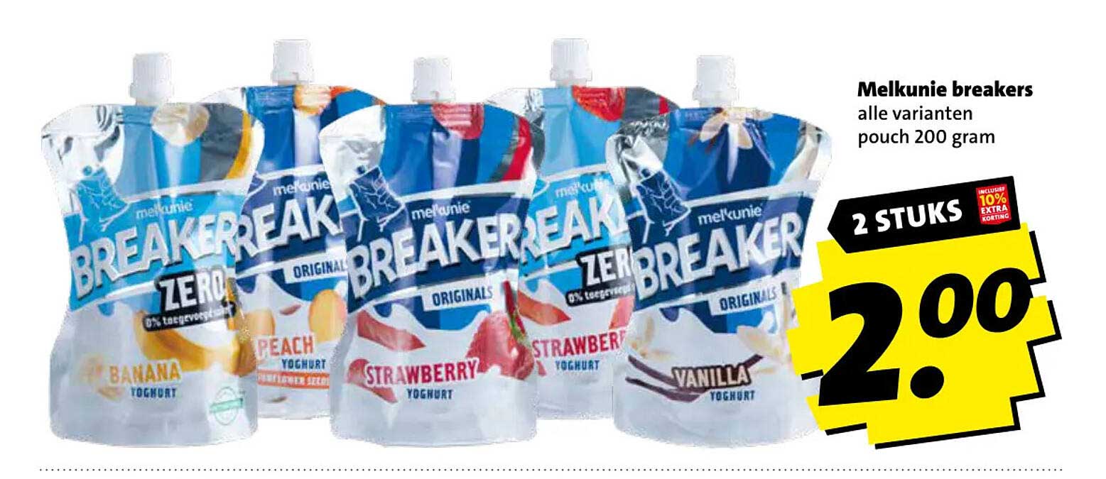 Melkunie breakers alle varianten pouch 200 gram 2 STUKS